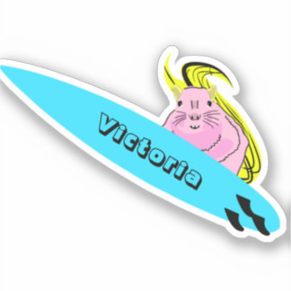 Naughty Squirrel #1902 Surfing Sticker