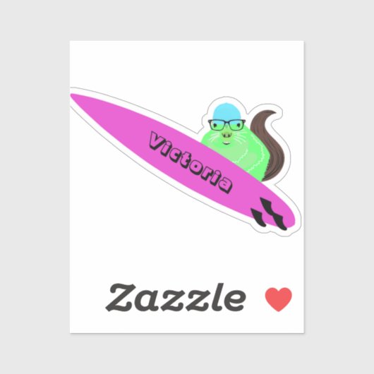 Naughty Squirrel #1927 Surfing Sticker (Vel)