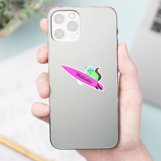 Naughty Squirrel #1927 Surfing Sticker (Telefoon)