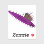 Naughty Squirrel #1928 Surfing Sticker (Vel)