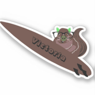 Naughty Squirrel #1951 Surfing Sticker