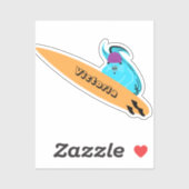 Naughty Squirrel #1959 Surfing Sticker (Vel)