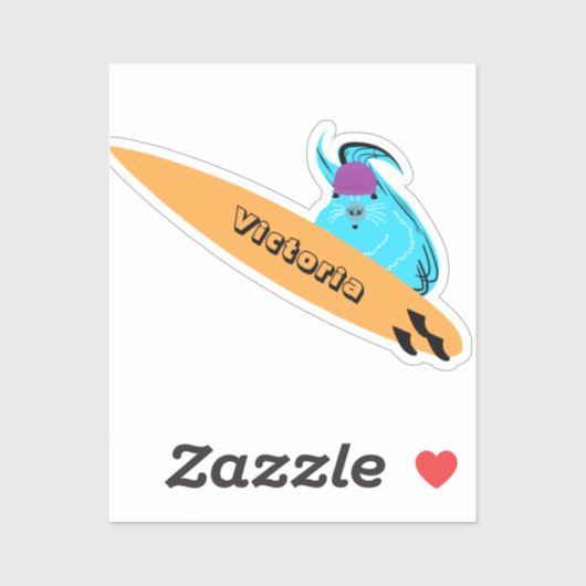 Naughty Squirrel #1959 Surfing Sticker (Vel)