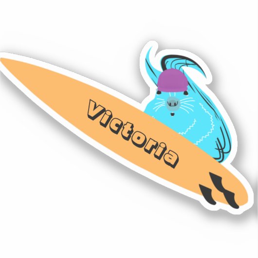 Naughty Squirrel #1959 Surfing Sticker (Voorkant)