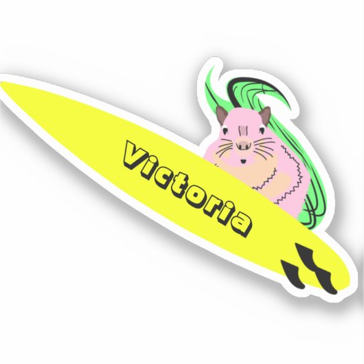 Naughty Squirrel #1978 Surfing Sticker (Voorkant)