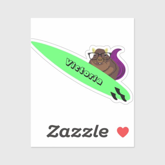 Naughty Squirrel #1981 Surfing Sticker (Vel)