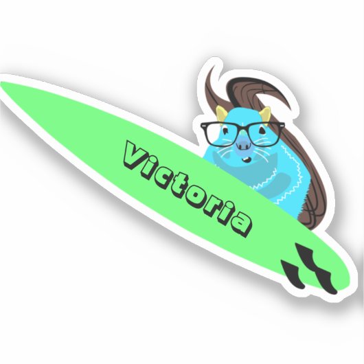 Naughty Squirrel #1988 Surfing Sticker (Voorkant)