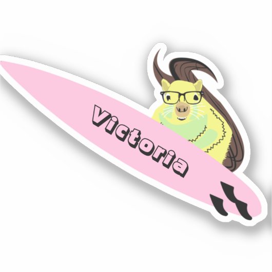 Naughty Squirrel #1991 Surfing Sticker (Voorkant)