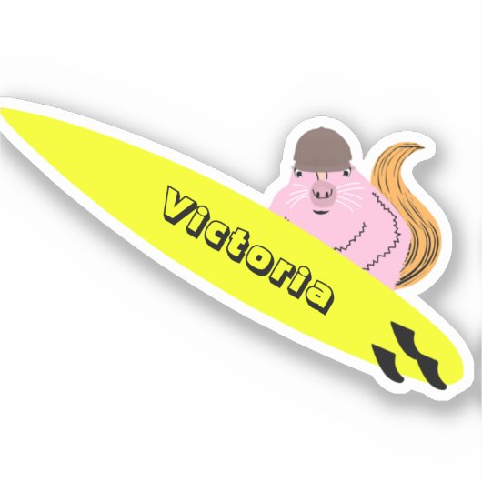 Naughty Squirrel #1994 Surfing Sticker (Voorkant)