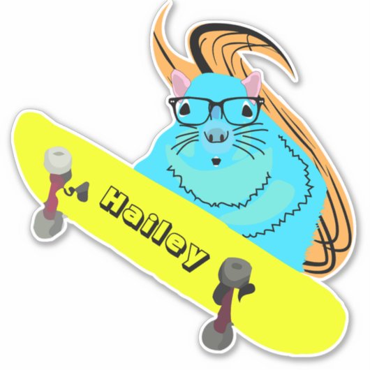 Naughty Squirrel #199 Hailey Skateboarden Sticker (Voorkant)