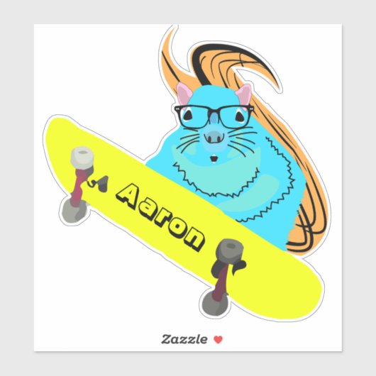 Naughty Squirrel #199 Skateboarden Sticker (Vel)