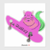 Naughty Squirrel #200 Hailey Skateboarden Sticker (Vel)