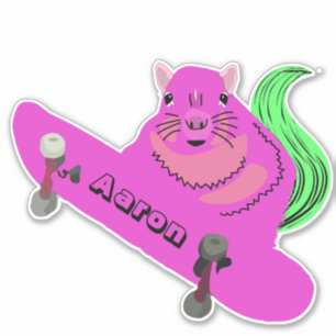 Naughty Squirrel #200 Skateboarden Sticker
