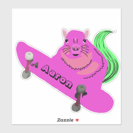 Naughty Squirrel #200 Skateboarden Sticker (Vel)