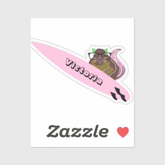 Naughty Squirrel #2010 Surfing Sticker (Vel)