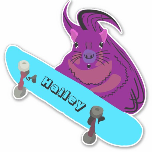 Naughty Squirrel #206 Hailey Skateboarding Sticker (Voorkant)