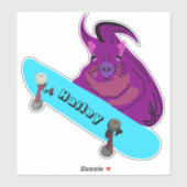 Naughty Squirrel #206 Hailey Skateboarding Sticker (Vel)