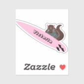 Naughty Squirrel #2095 Surfing Sticker (Vel)