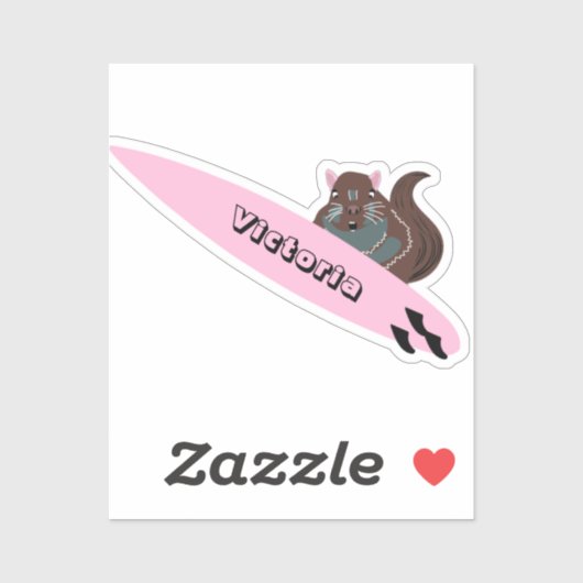 Naughty Squirrel #2095 Surfing Sticker (Vel)