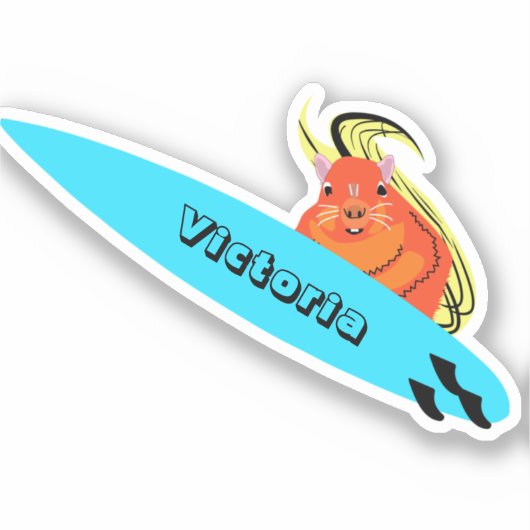 Naughty Squirrel #2098 Surfing Sticker (Voorkant)