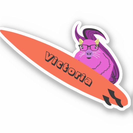 Naughty Squirrel #2100 Surfing Sticker (Voorkant)