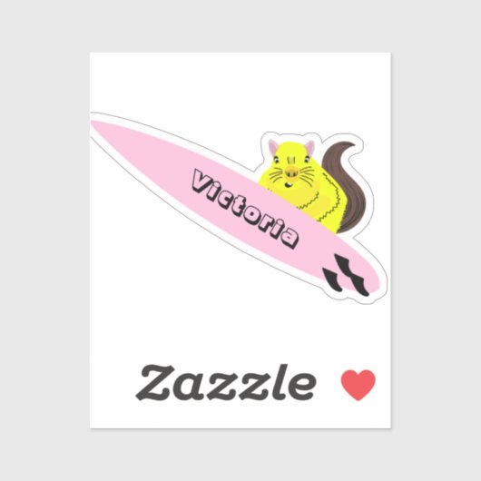 Naughty Squirrel #2109 Surfing Sticker (Vel)