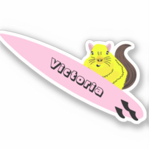 Naughty Squirrel #2109 Surfing Sticker