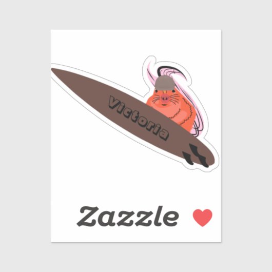 Naughty Squirrel #2110 Surfing Sticker (Vel)
