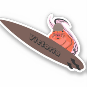 Naughty Squirrel #2110 Surfing Sticker