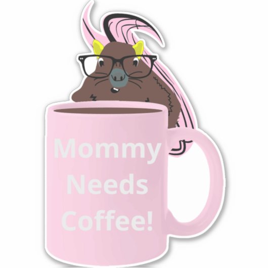 Naughty Squirrel #211 Koffiebeker Sticker (Voorkant)