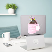 Naughty Squirrel #211 Koffiebeker Sticker (Laptop op bureau)
