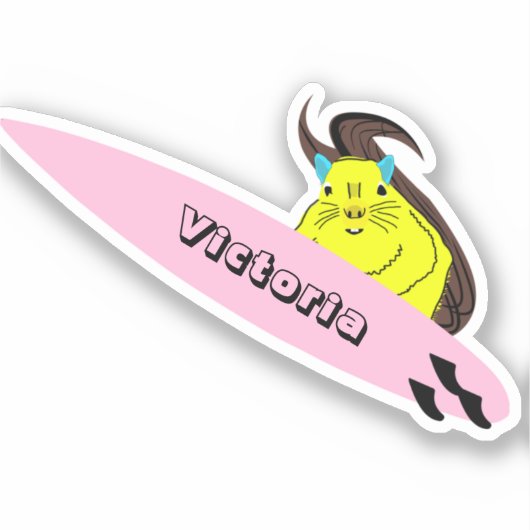 Naughty Squirrel #2122 Surfing Sticker (Voorkant)
