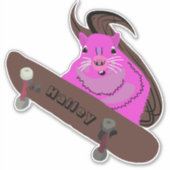 Naughty Squirrel #212 Hailey Skateboarding Sticker (Voorkant)