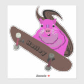 Naughty Squirrel #212 Hailey Skateboarding Sticker (Vel)