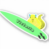 Naughty Squirrel #2136 Surfing Sticker (Voorkant)