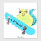 Naughty Squirrel #215 Hailey Skateboarding Sticker (Vel)