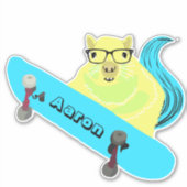 Naughty Squirrel #215 Skateboarden Sticker (Voorkant)
