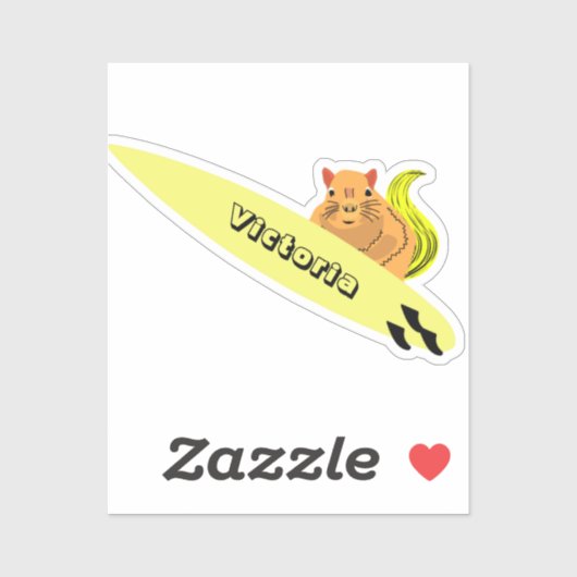 Naughty Squirrel #2176 Surfing Sticker (Vel)