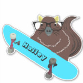 Naughty Squirrel #218 Hailey Skateboarding Sticker (Voorkant)