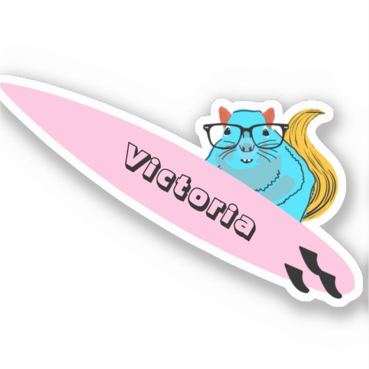 Naughty Squirrel #2196 Surfing Sticker (Voorkant)