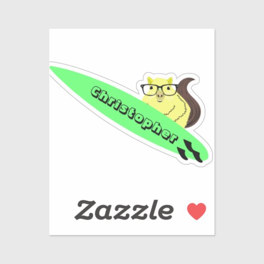 Naughty Squirrel #219 Surfing Sticker (Vel)