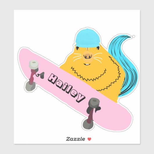 Naughty Squirrel #220 Hailey Skateboarden Sticker (Vel)