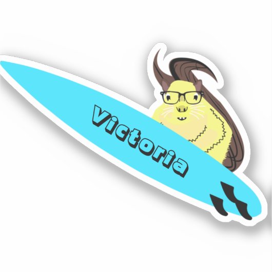 Naughty Squirrel #2217 Surfing Sticker (Voorkant)