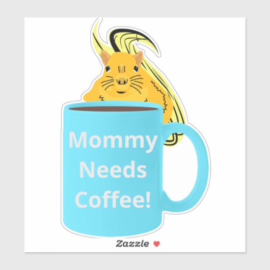 Naughty Squirrel #222 Koffiebeker Sticker (Vel)