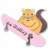 Naughty Squirrel #223 Hailey Skateboarding Sticker (Voorkant)