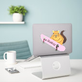 Naughty Squirrel #223 Hailey Skateboarding Sticker (Laptop op bureau)