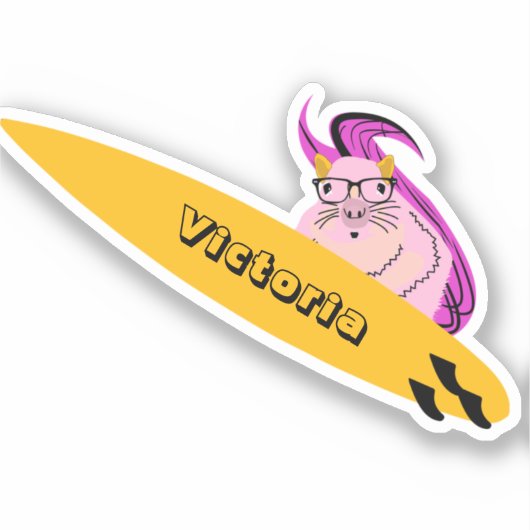 Naughty Squirrel #2274 Surfing Sticker (Voorkant)