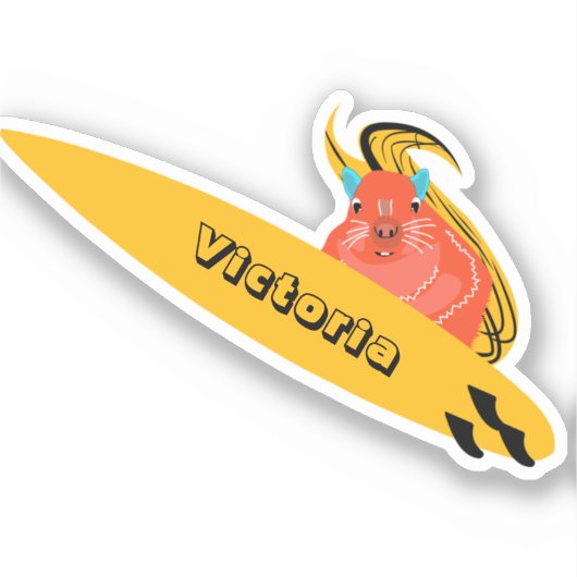 Naughty Squirrel #2310 Surfing Sticker (Voorkant)