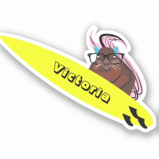 Naughty Squirrel #2315 Surfing Sticker (Voorkant)