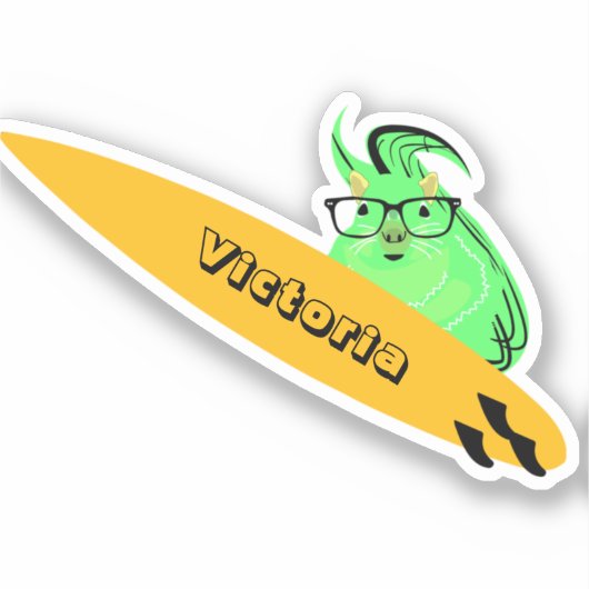 Naughty Squirrel #2325 Surfing Sticker (Voorkant)